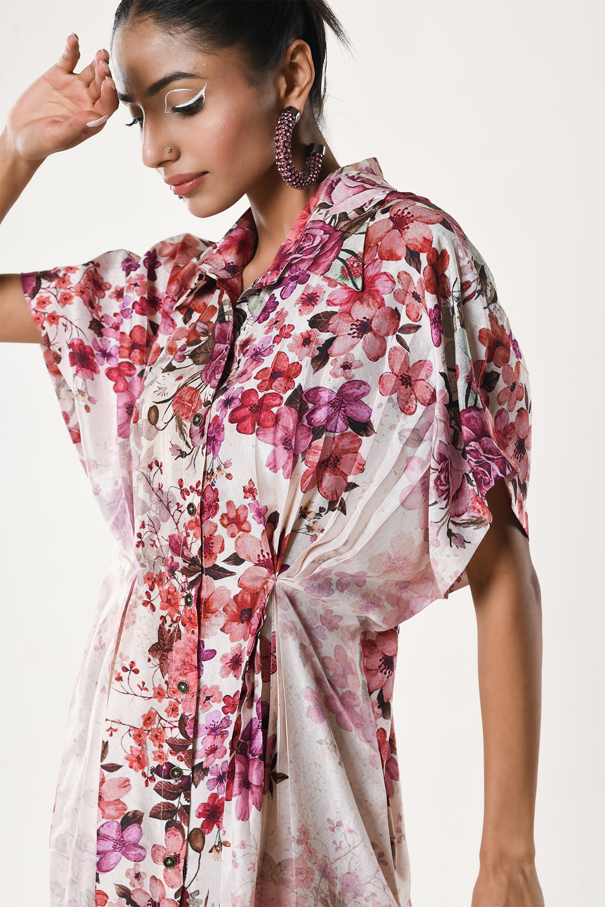 Pleated Kaftan Dress