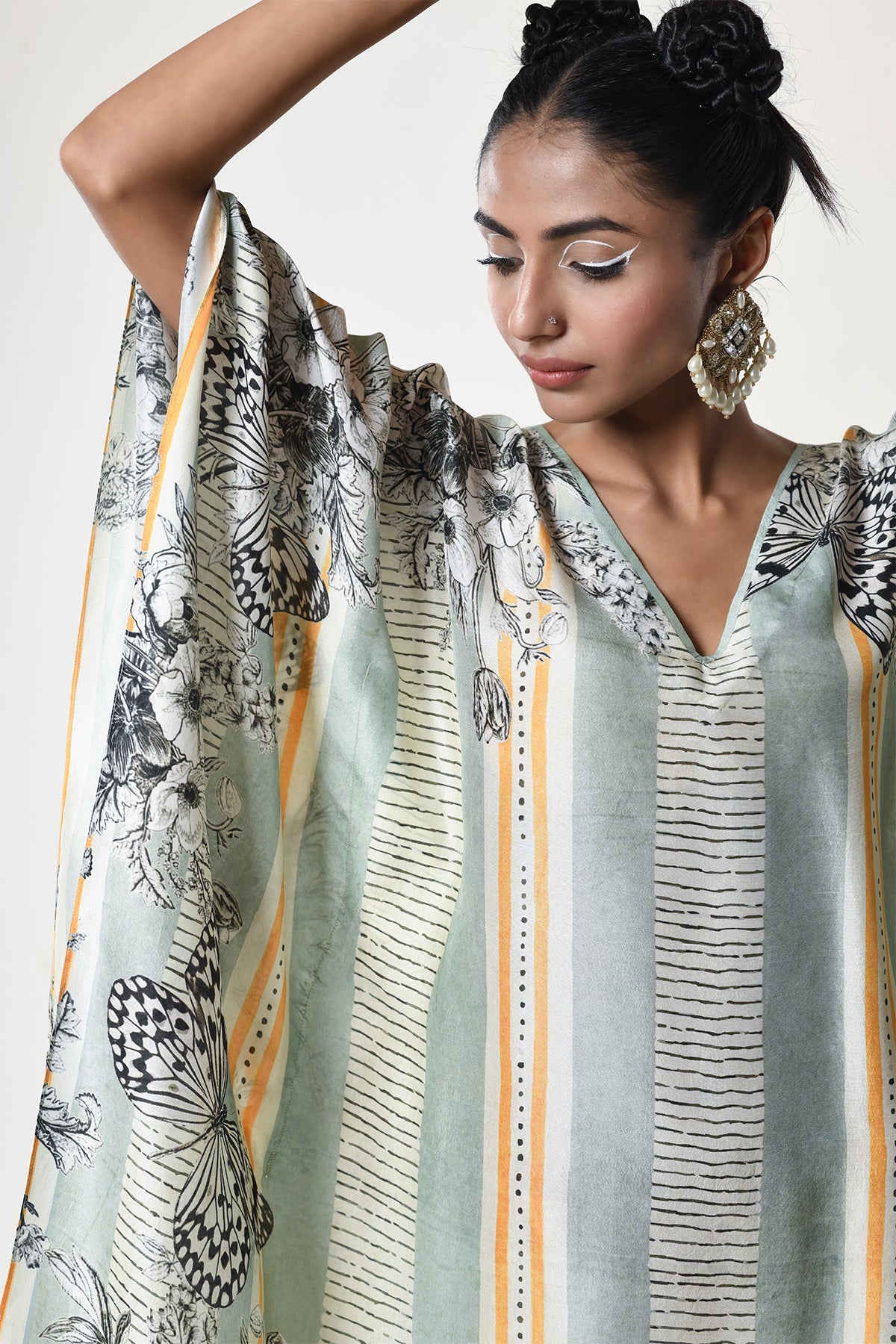 V Neck Kaftan Dress