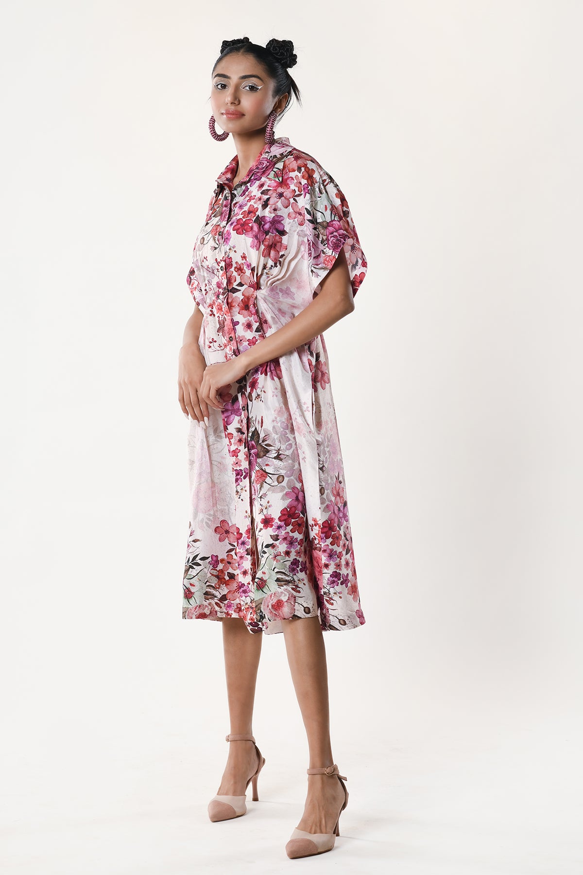 Pleated Kaftan Dress