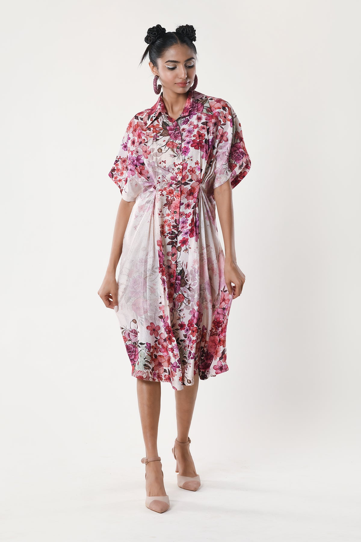 Pleated Kaftan Dress