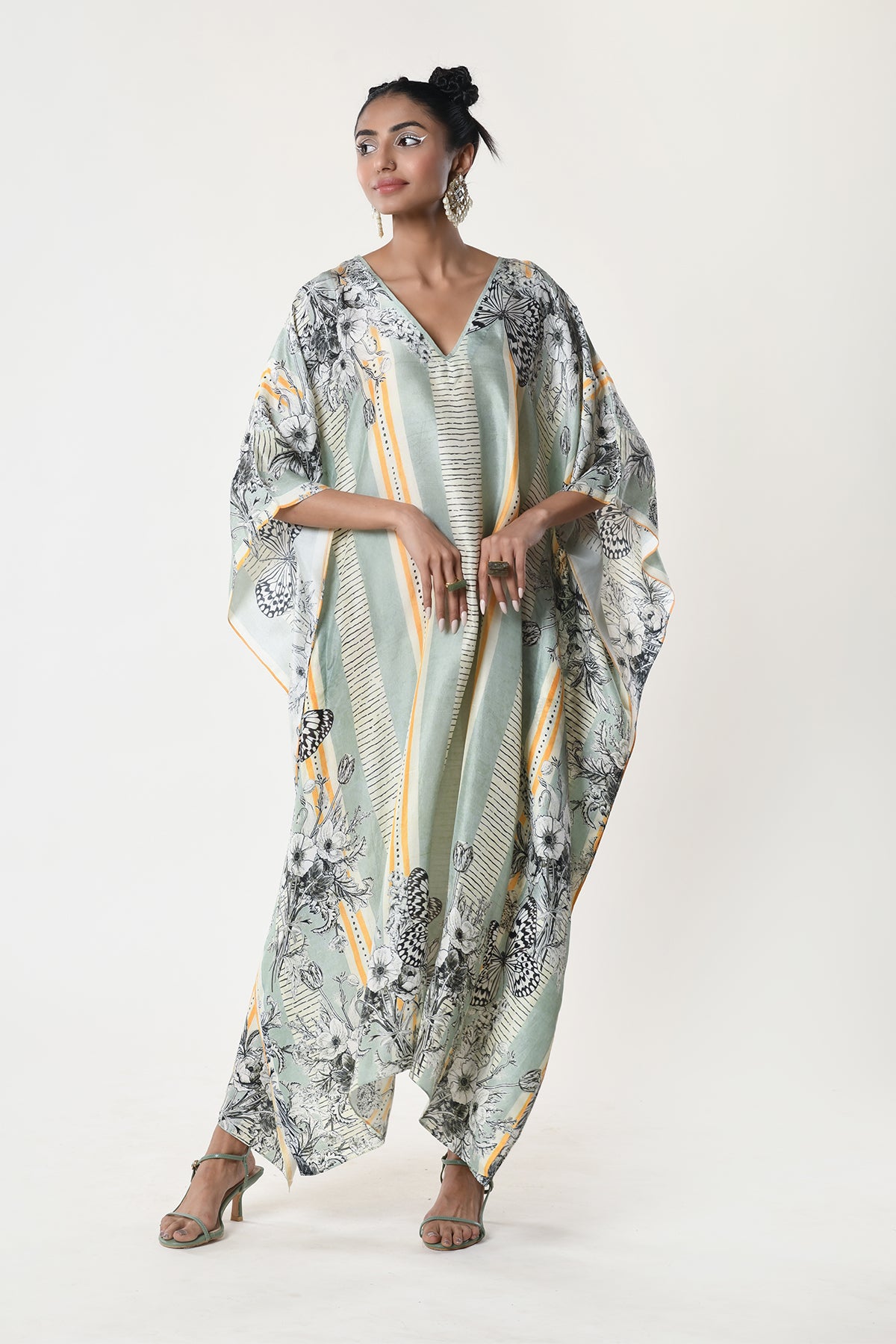 V Neck Kaftan Dress