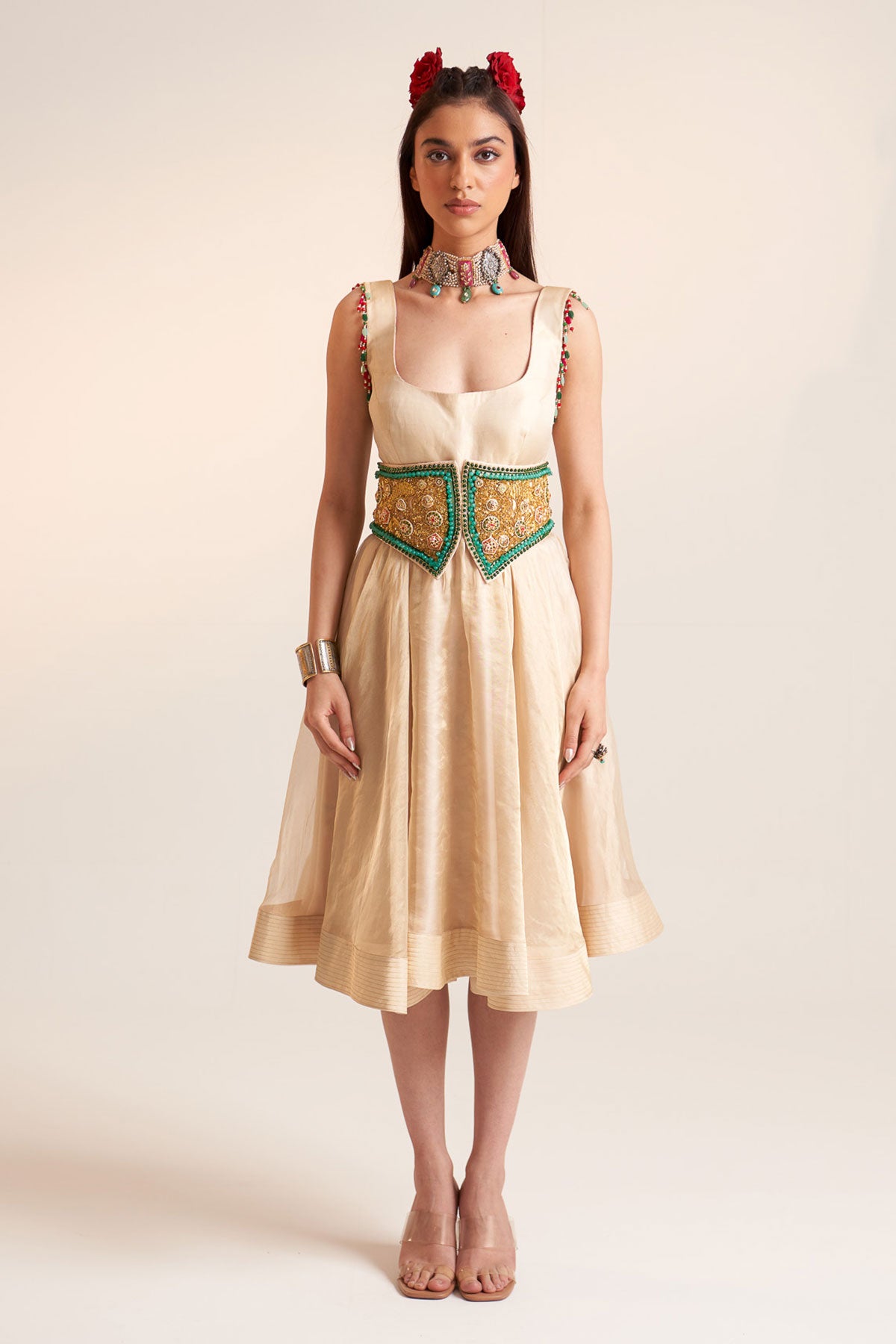 Gold corset dress