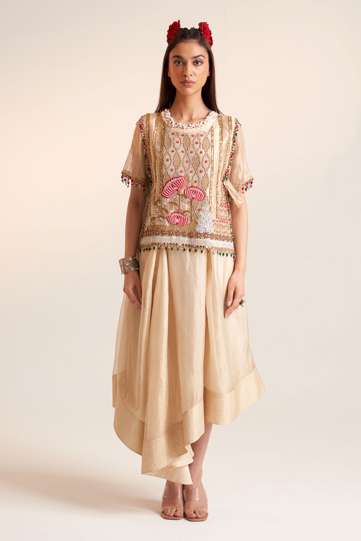 Gold short knot dress