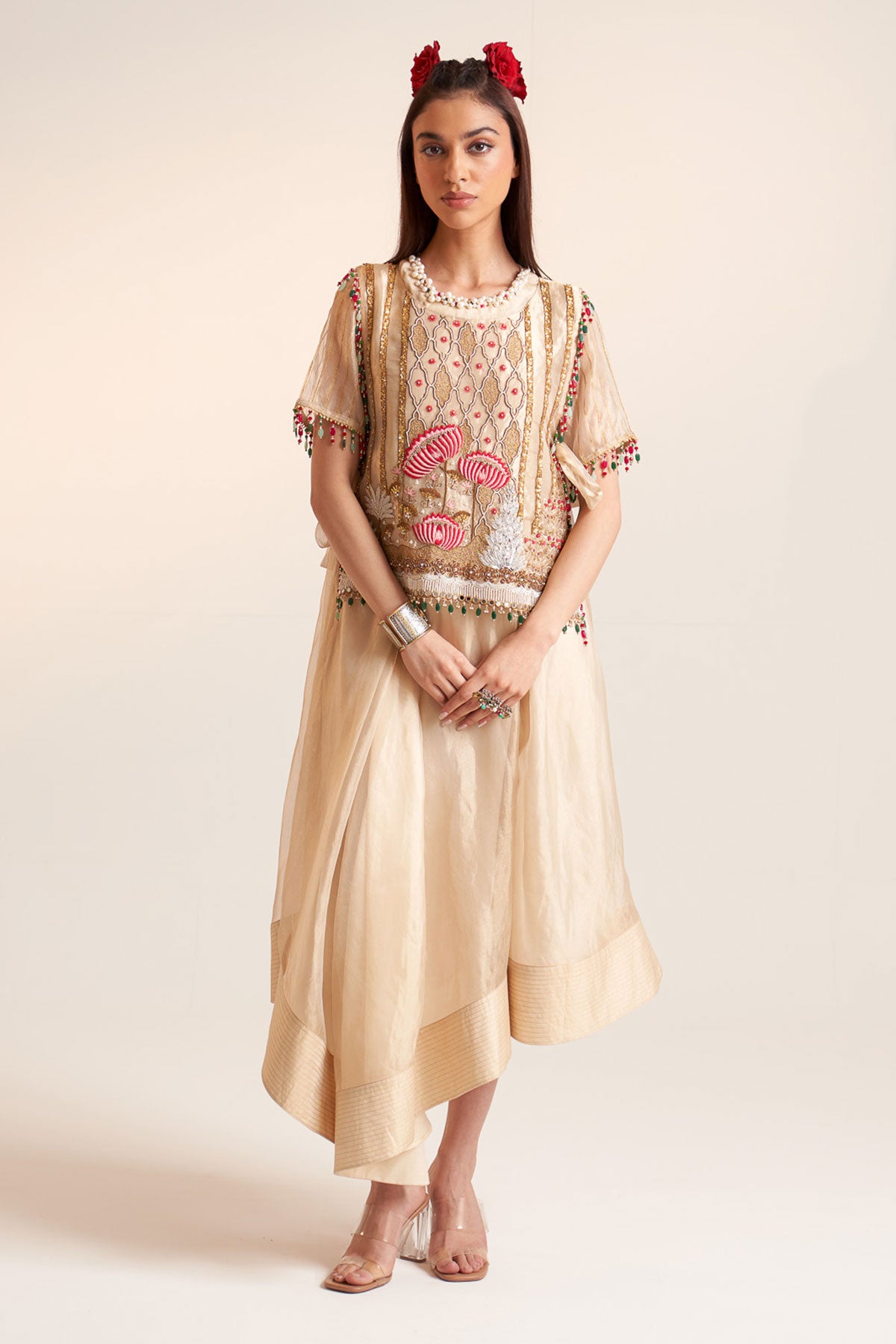 Gold short knot dress