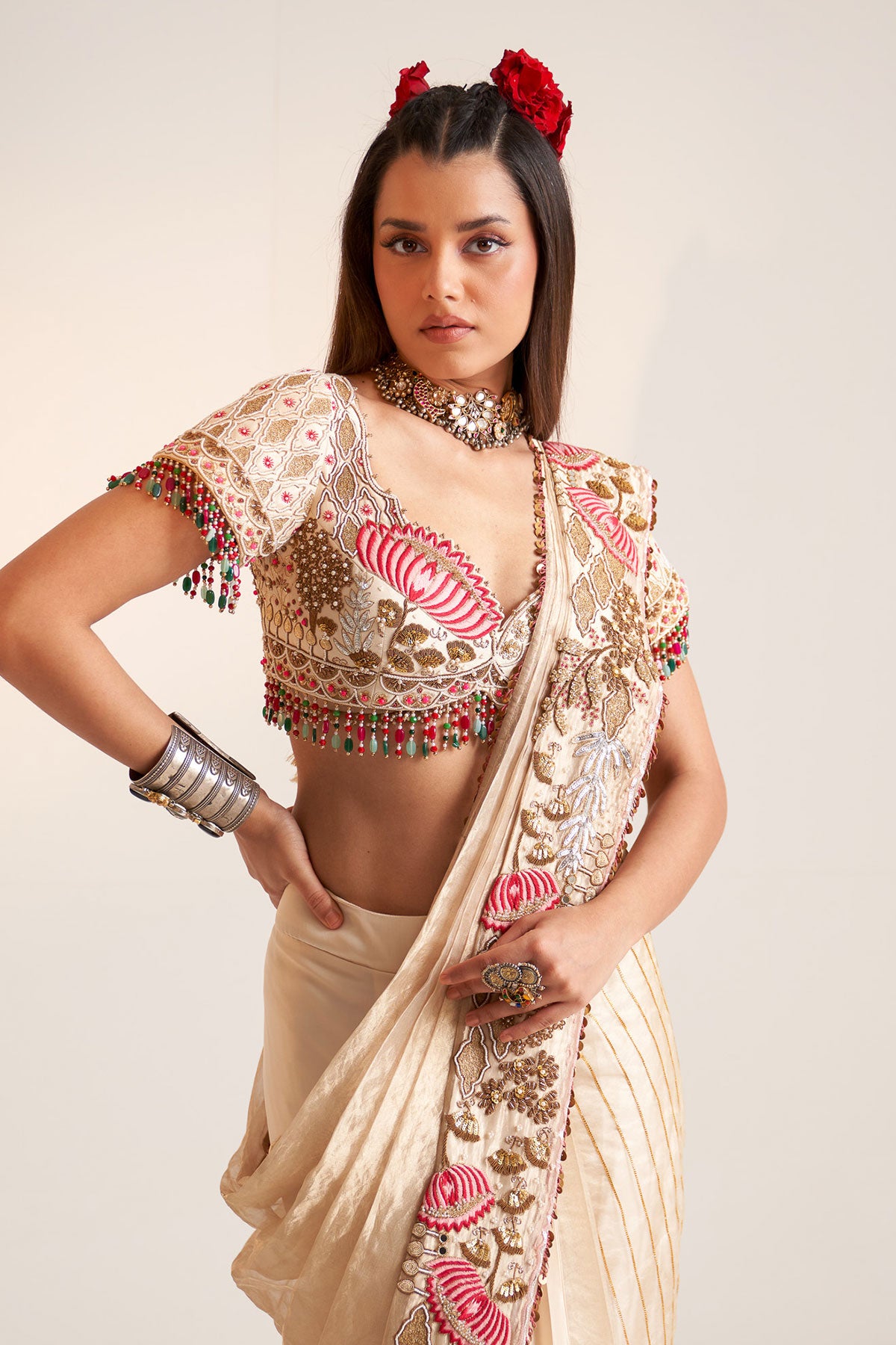 Gold saree set