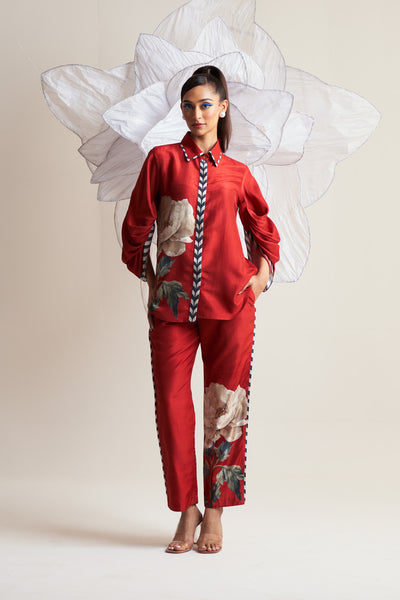 Ruby blossom Shirt with sleeve details