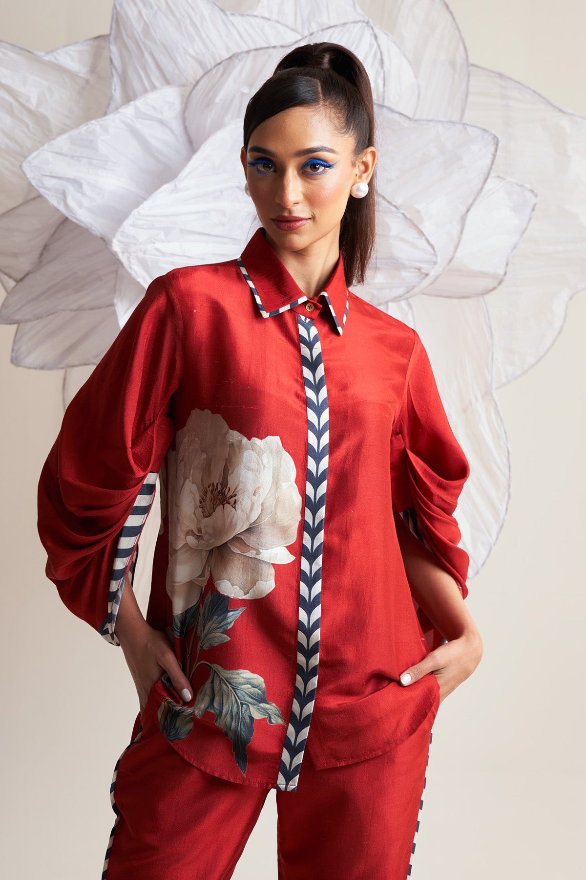 Shirt with sleeve details
