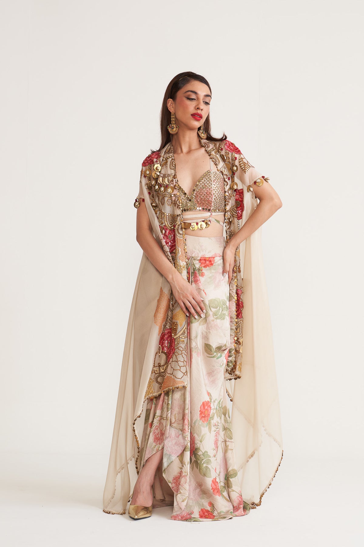 Organza cape & skirt set