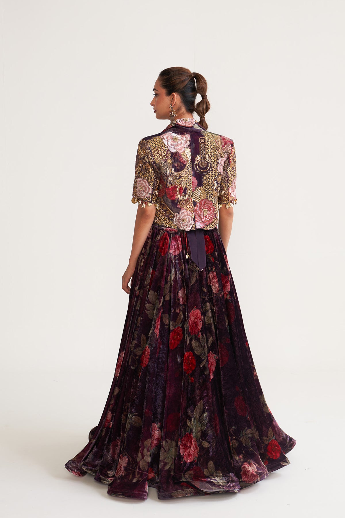 Crop blazer & skirt set