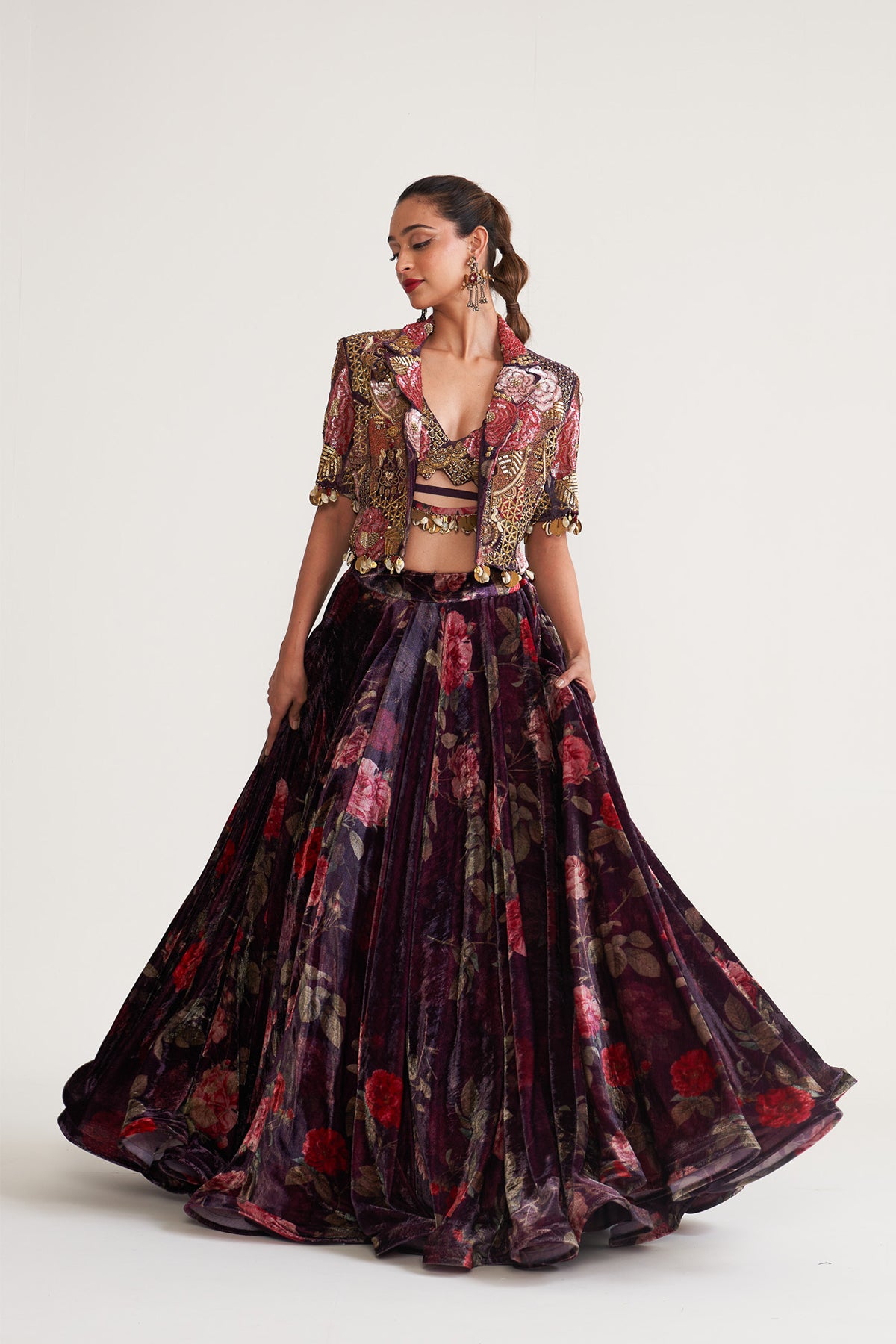 Crop blazer & skirt set