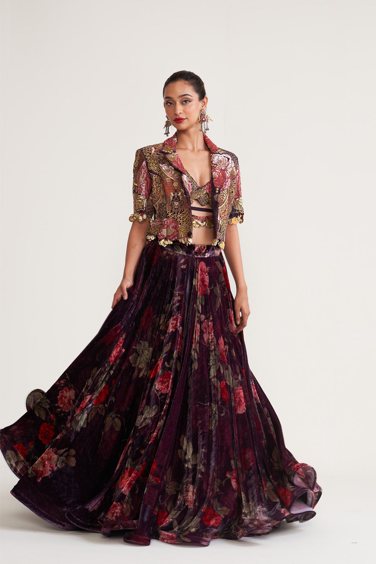 Crop blazer & skirt set