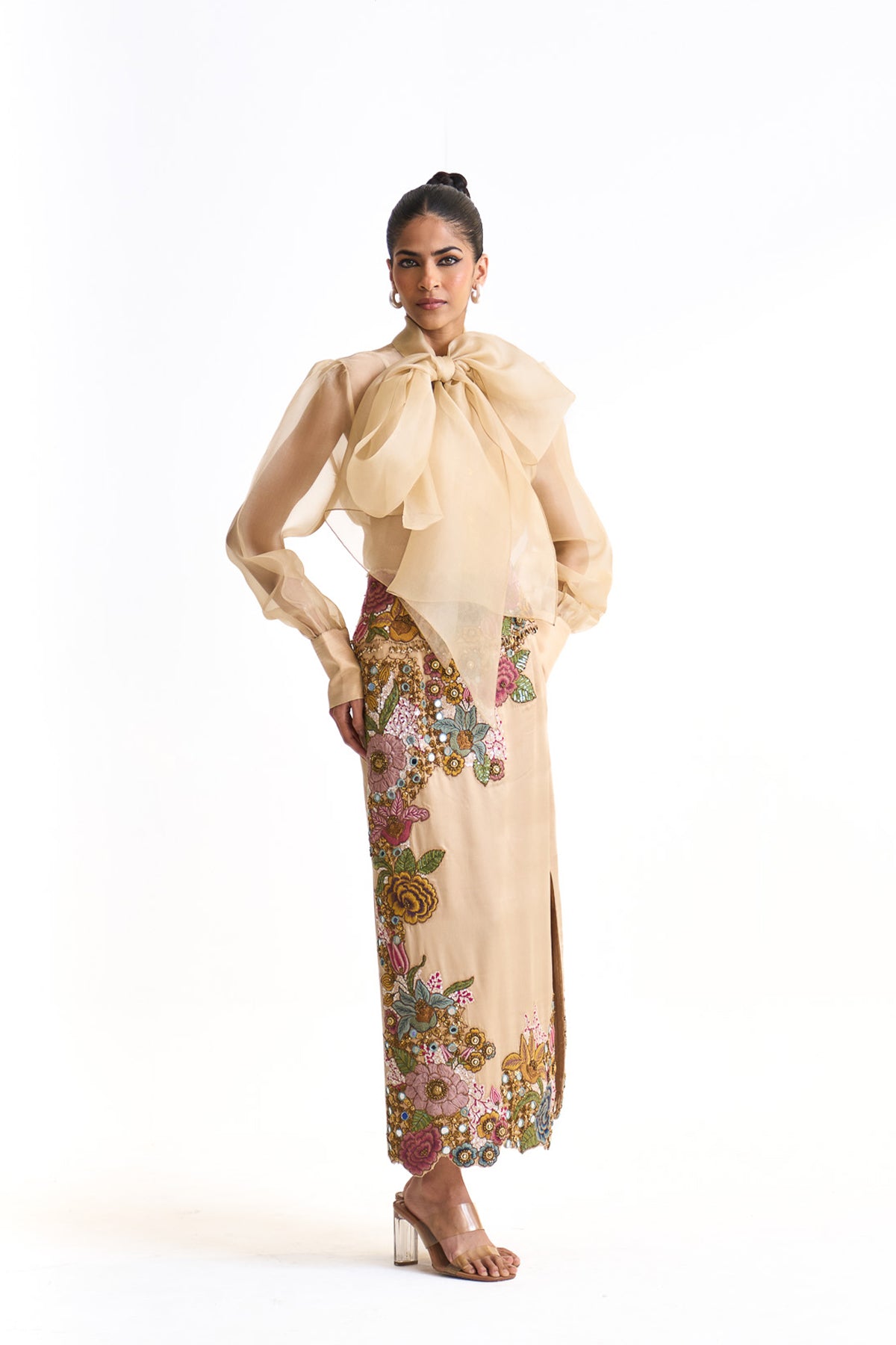 Vintage garden pencil skirt set