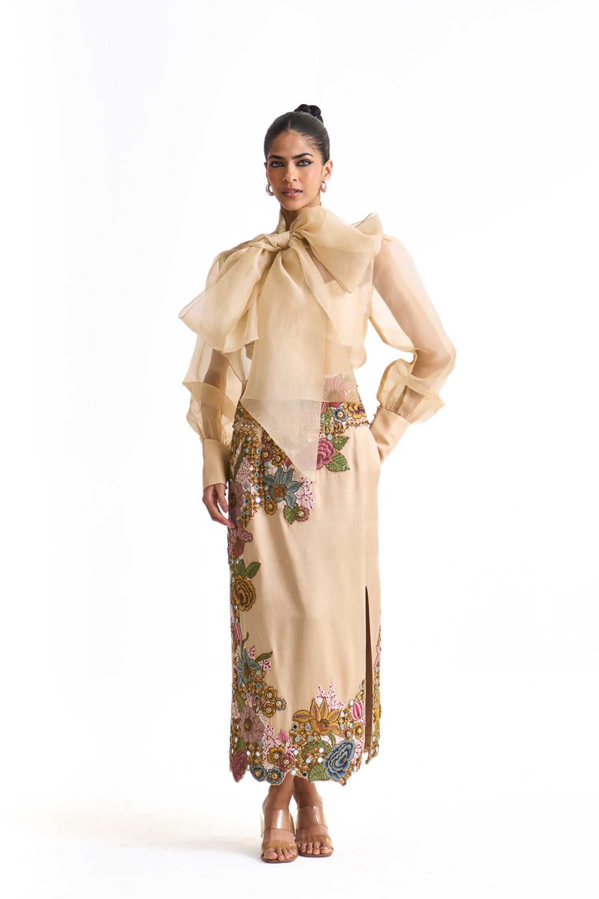 Vintage garden pencil skirt set