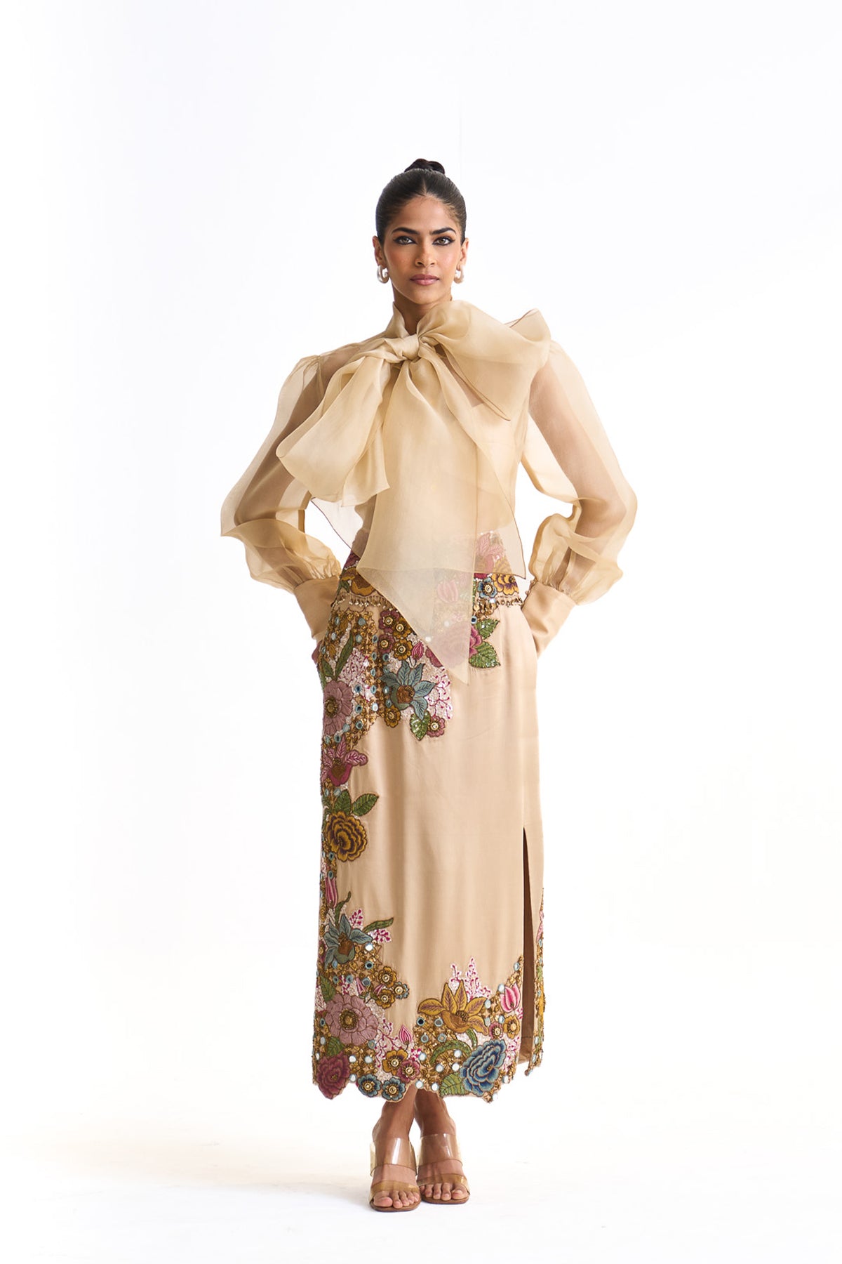 Vintage garden pencil skirt set