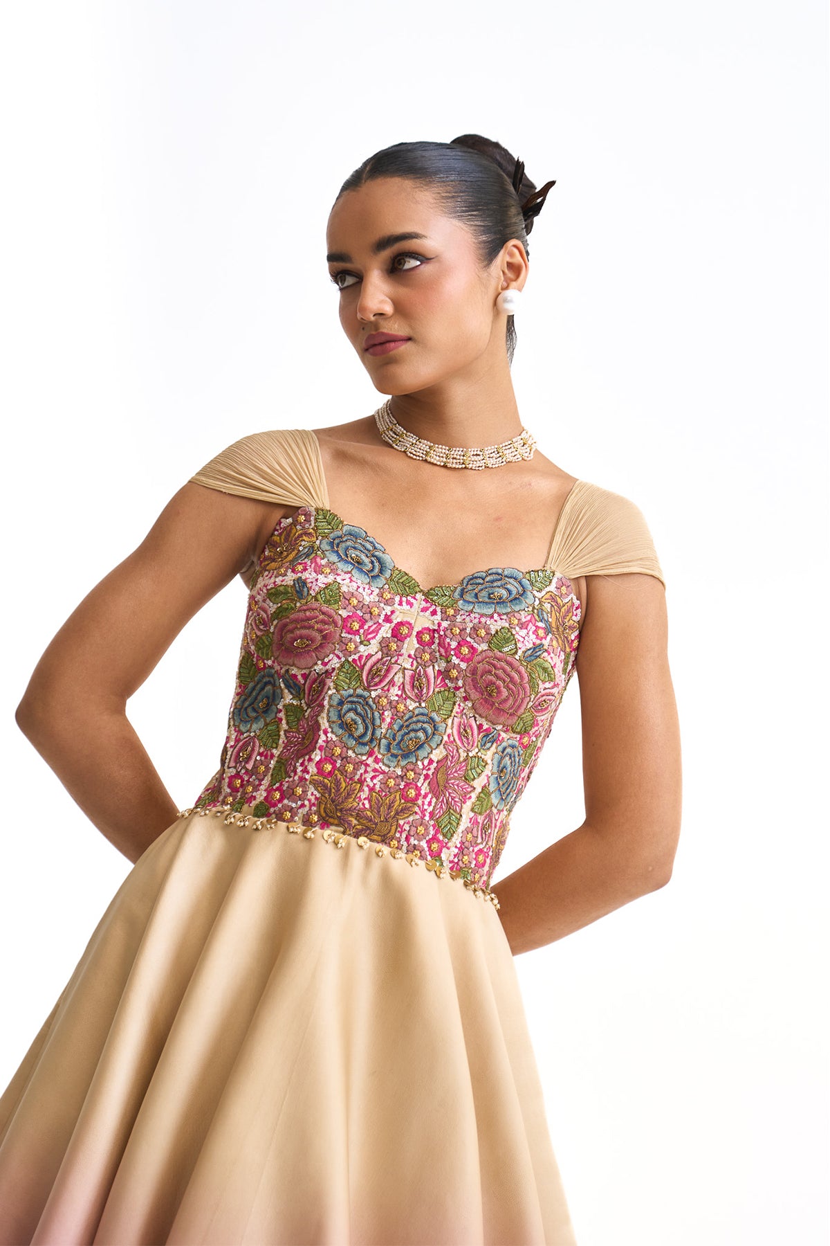 Vintage garden corset dress
