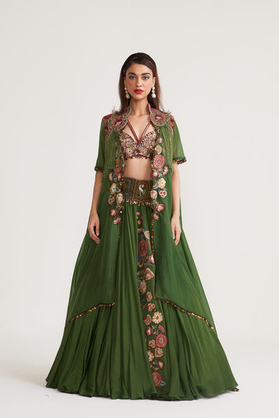 Vintage museum Cape lehenga set