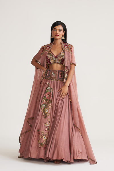 Vintage museum Cape lehenga set