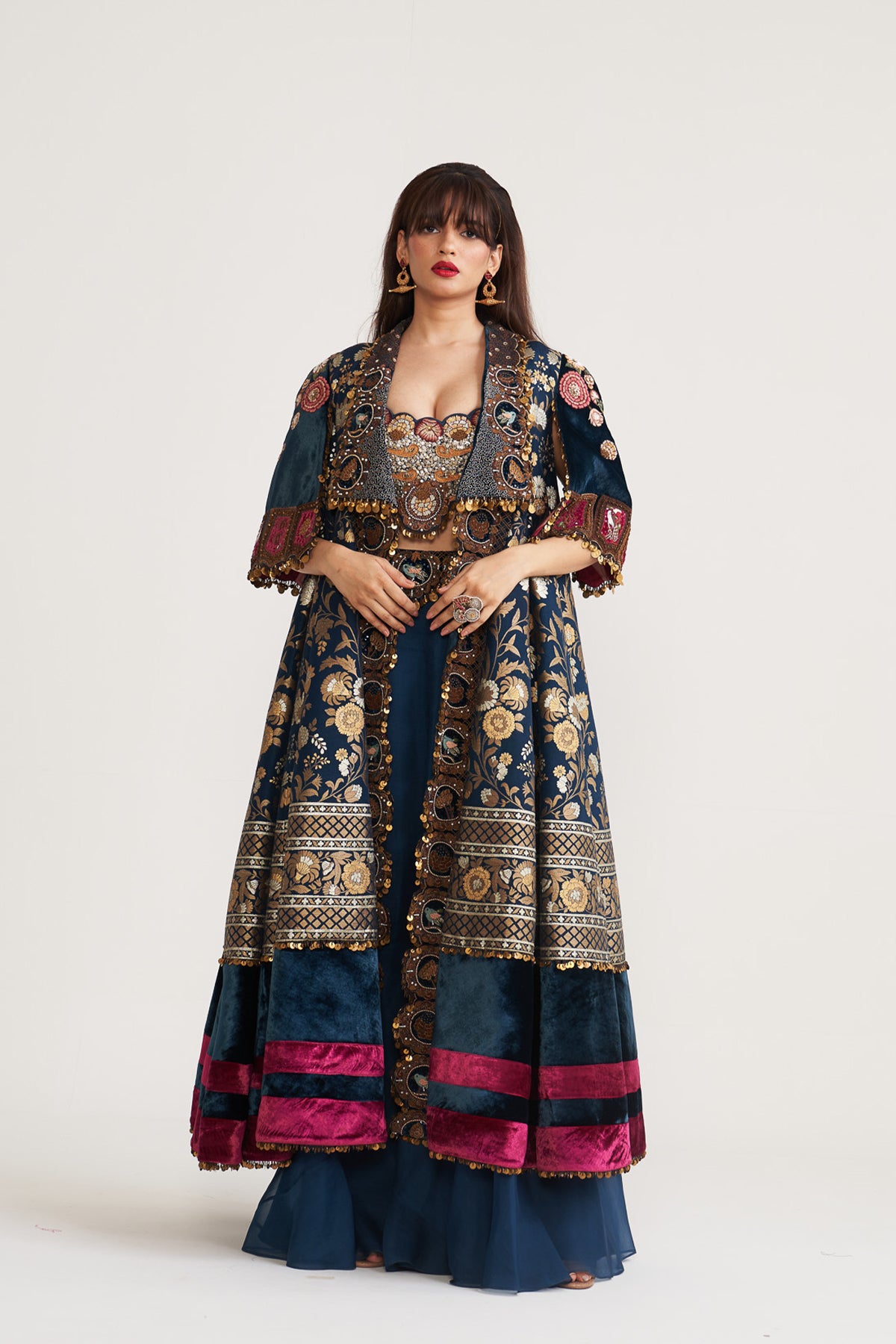 Long jacket skirt set