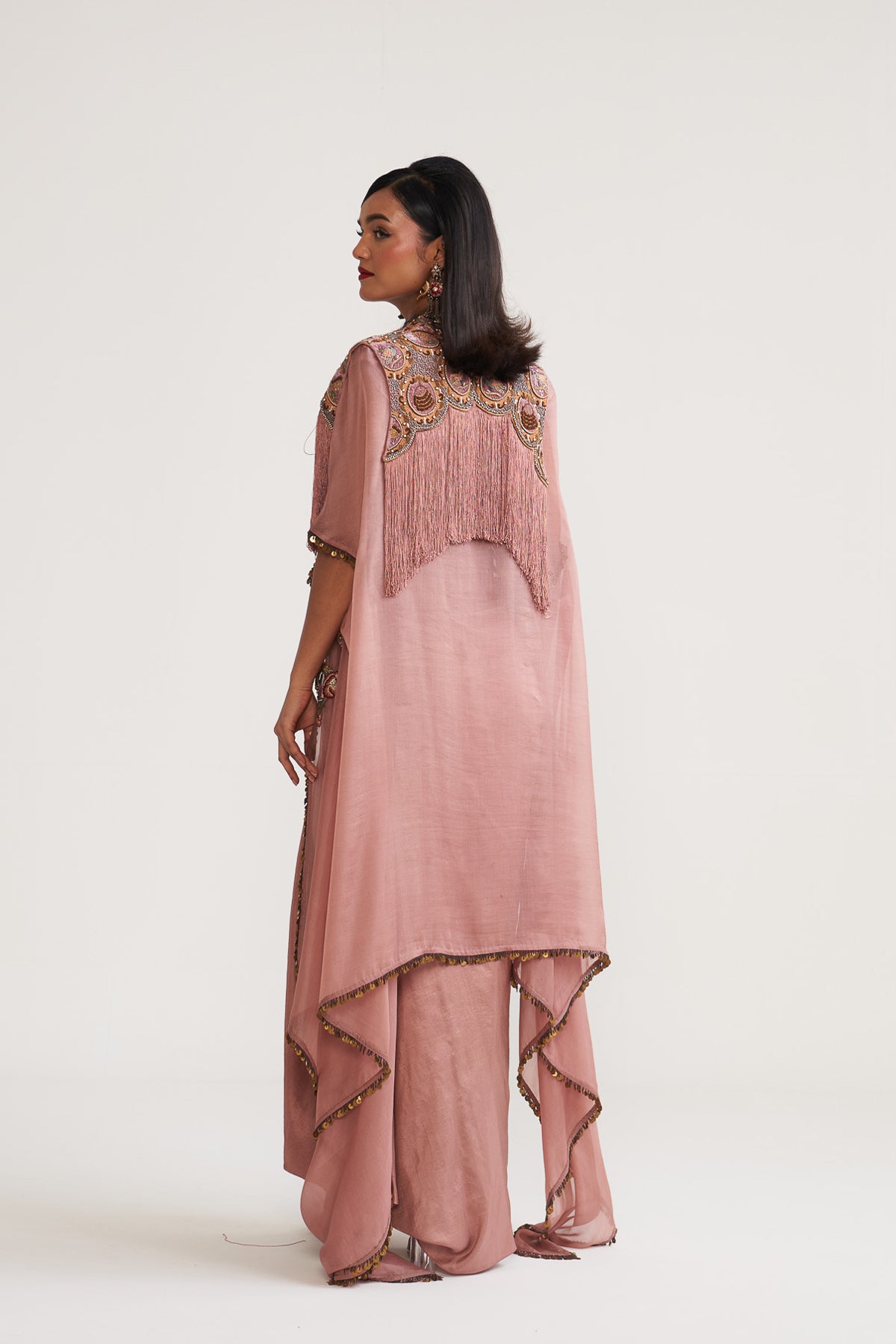 Cape with drape skirt set