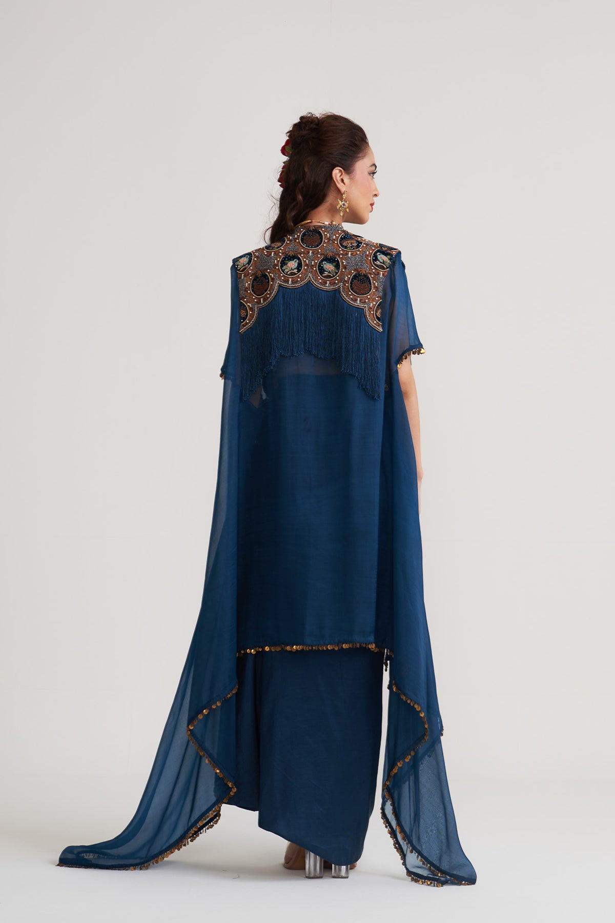 Cape with drape skirt set