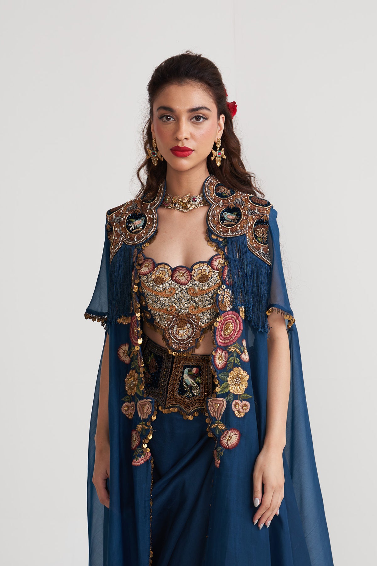 Cape with drape skirt set