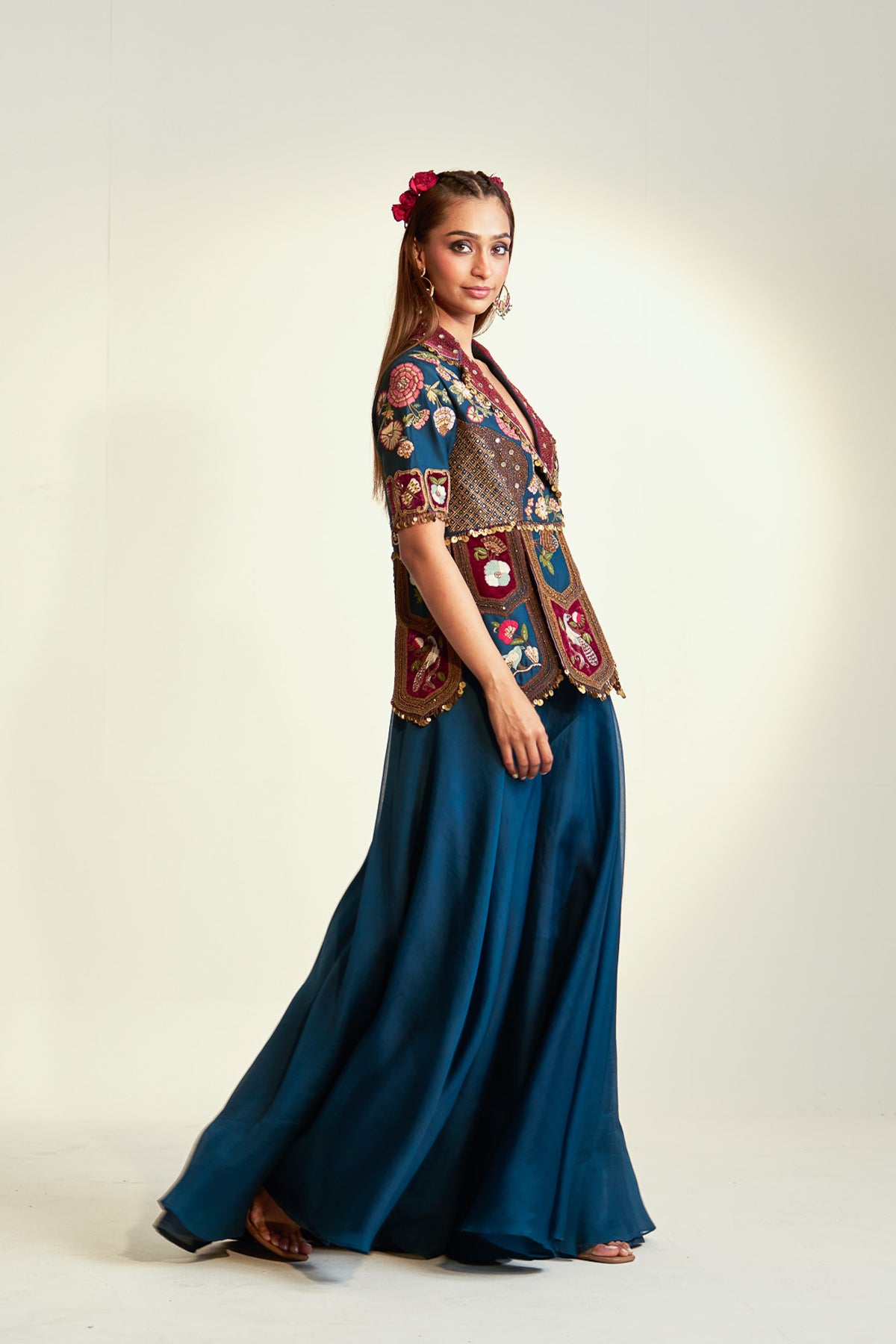 Peplum top sharara set