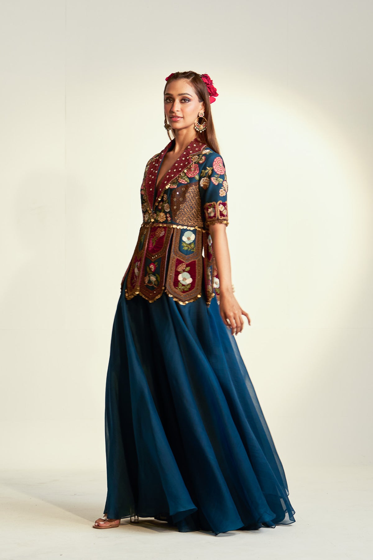 Peplum top sharara set