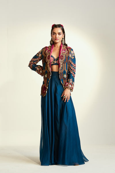 Vintage museum Scallop jacket and sharara set