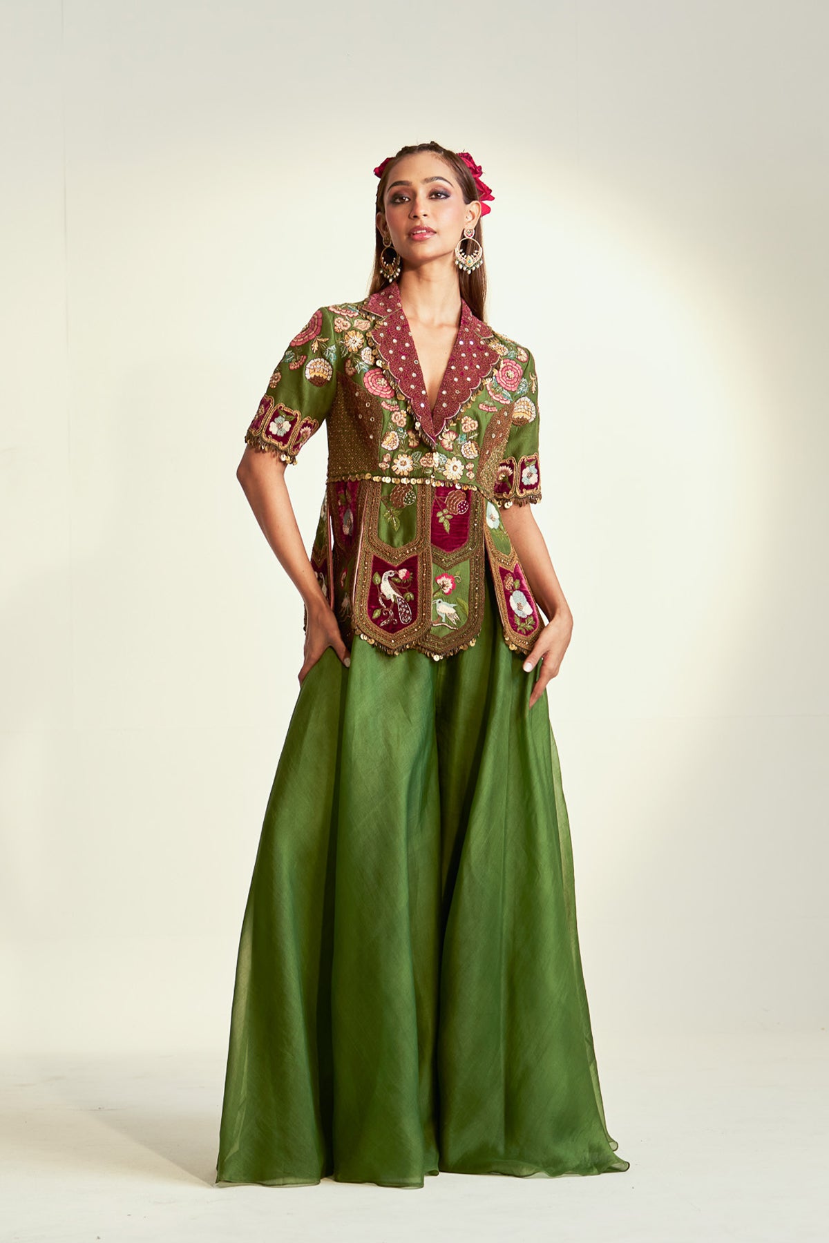 Peplum top sharara set