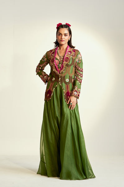 Vintage museum Scallop jacket and sharara set