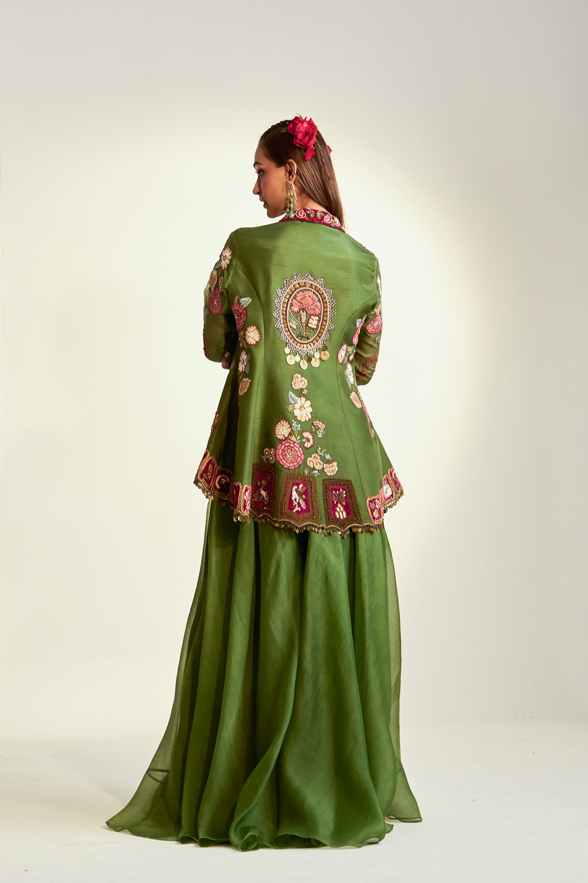 Heavy jacket and sharara set