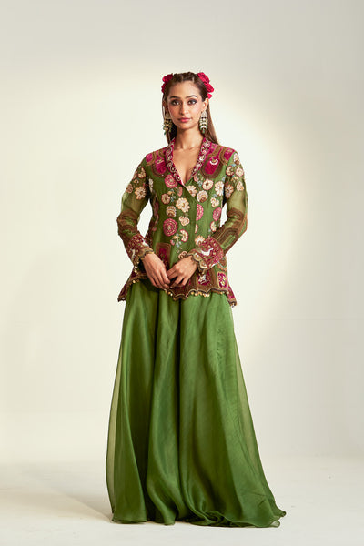 Vintage museum Heavy jacket and sharara set