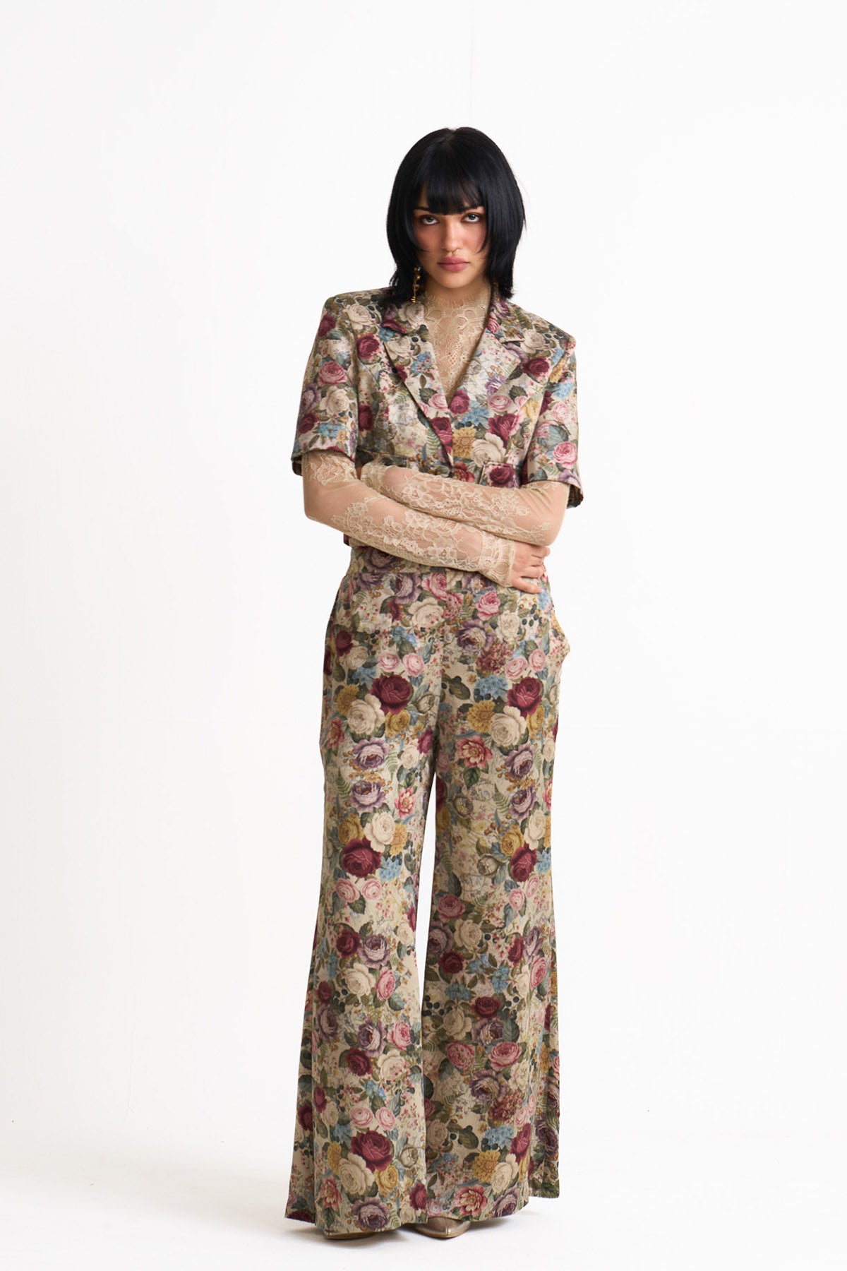 Vintage romance crop blazer