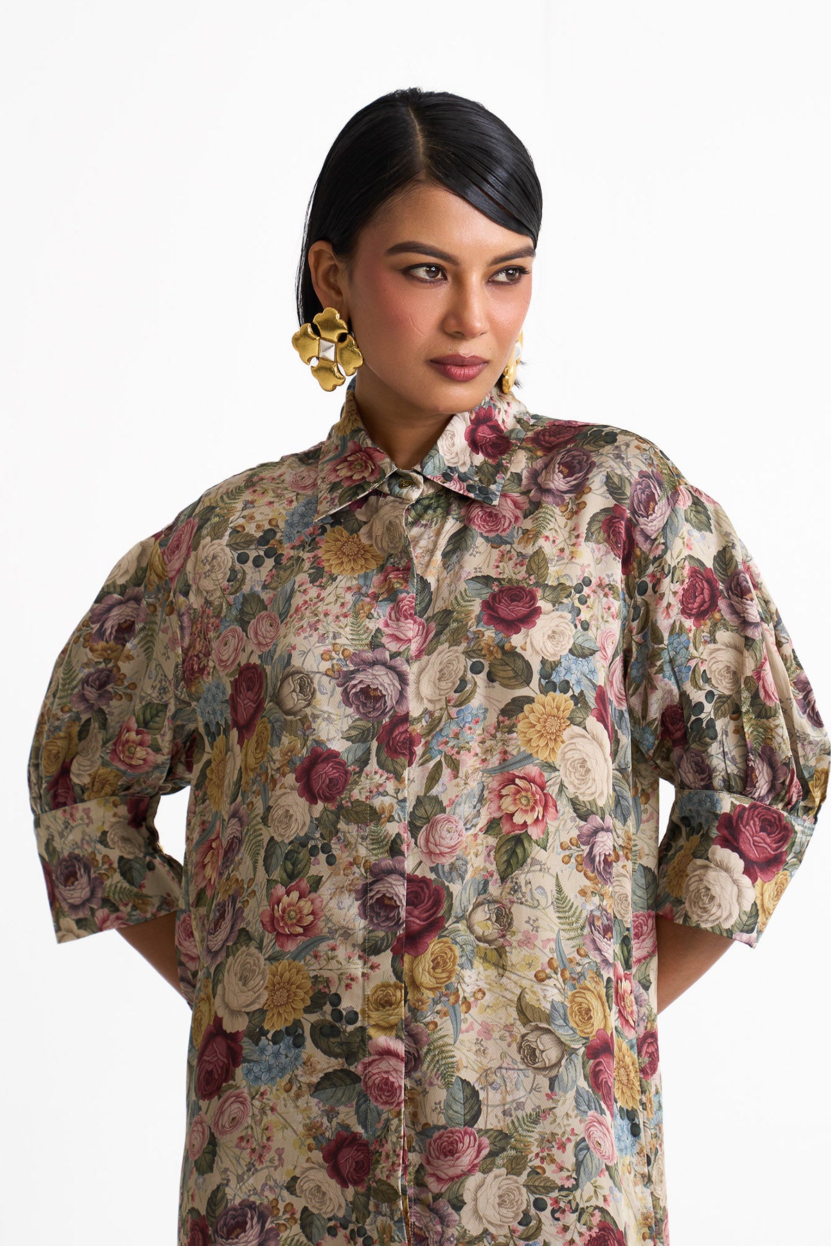 Vintage romance box yoke pleated dress