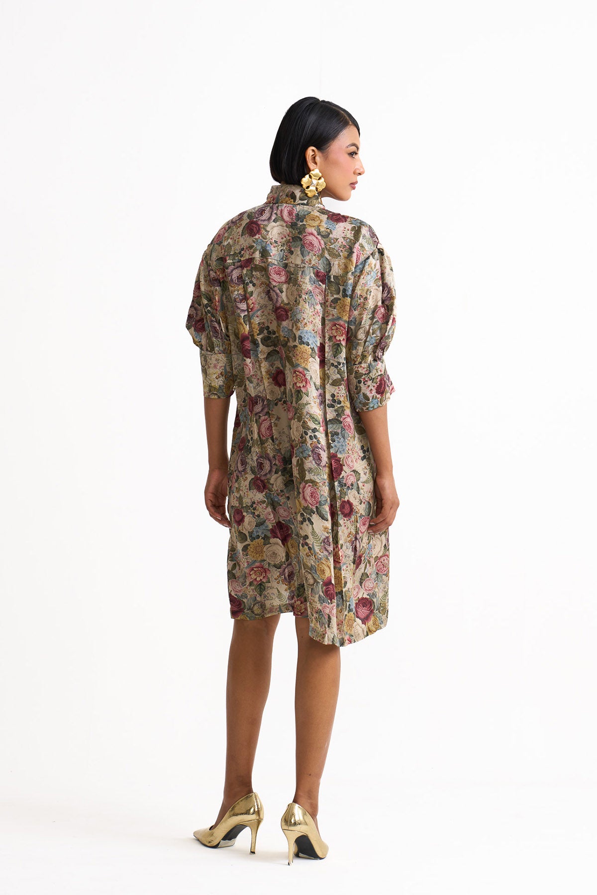 Vintage romance box yoke pleated dress