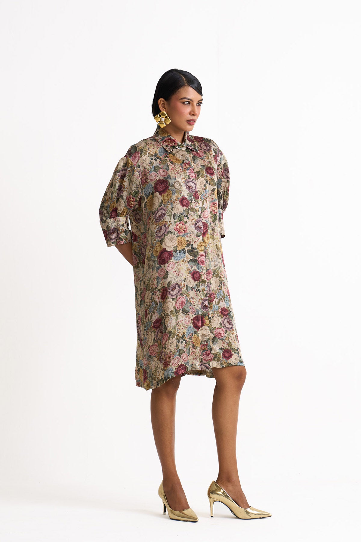 Vintage romance box yoke pleated dress