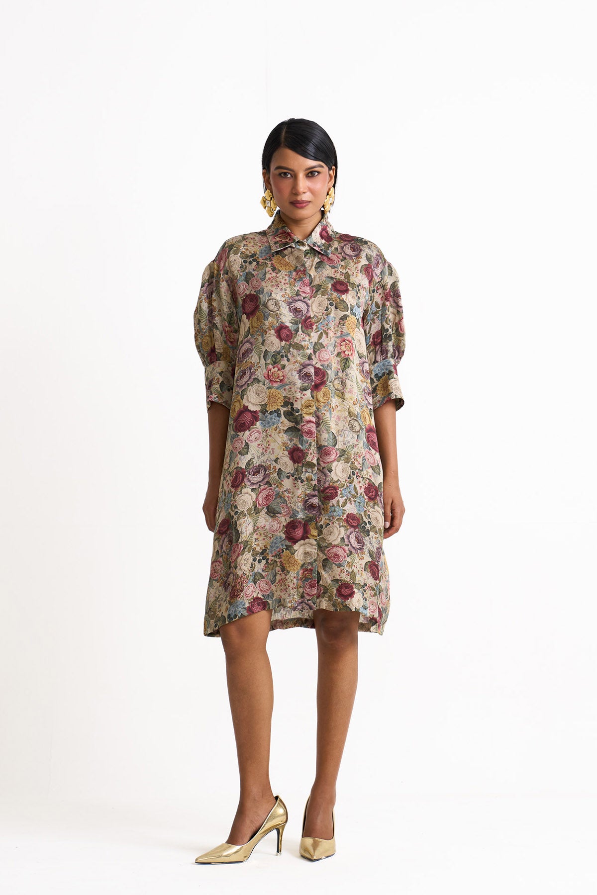 Vintage romance box yoke pleated dress
