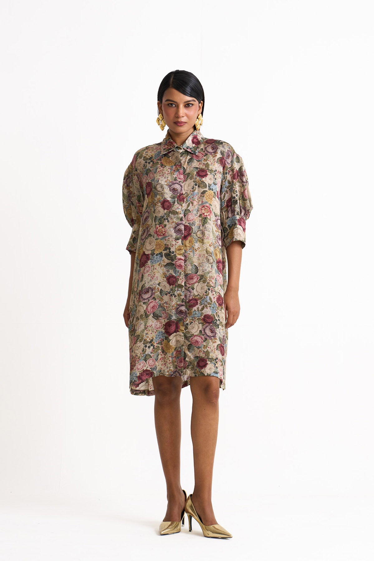 Vintage romance box yoke pleated dress
