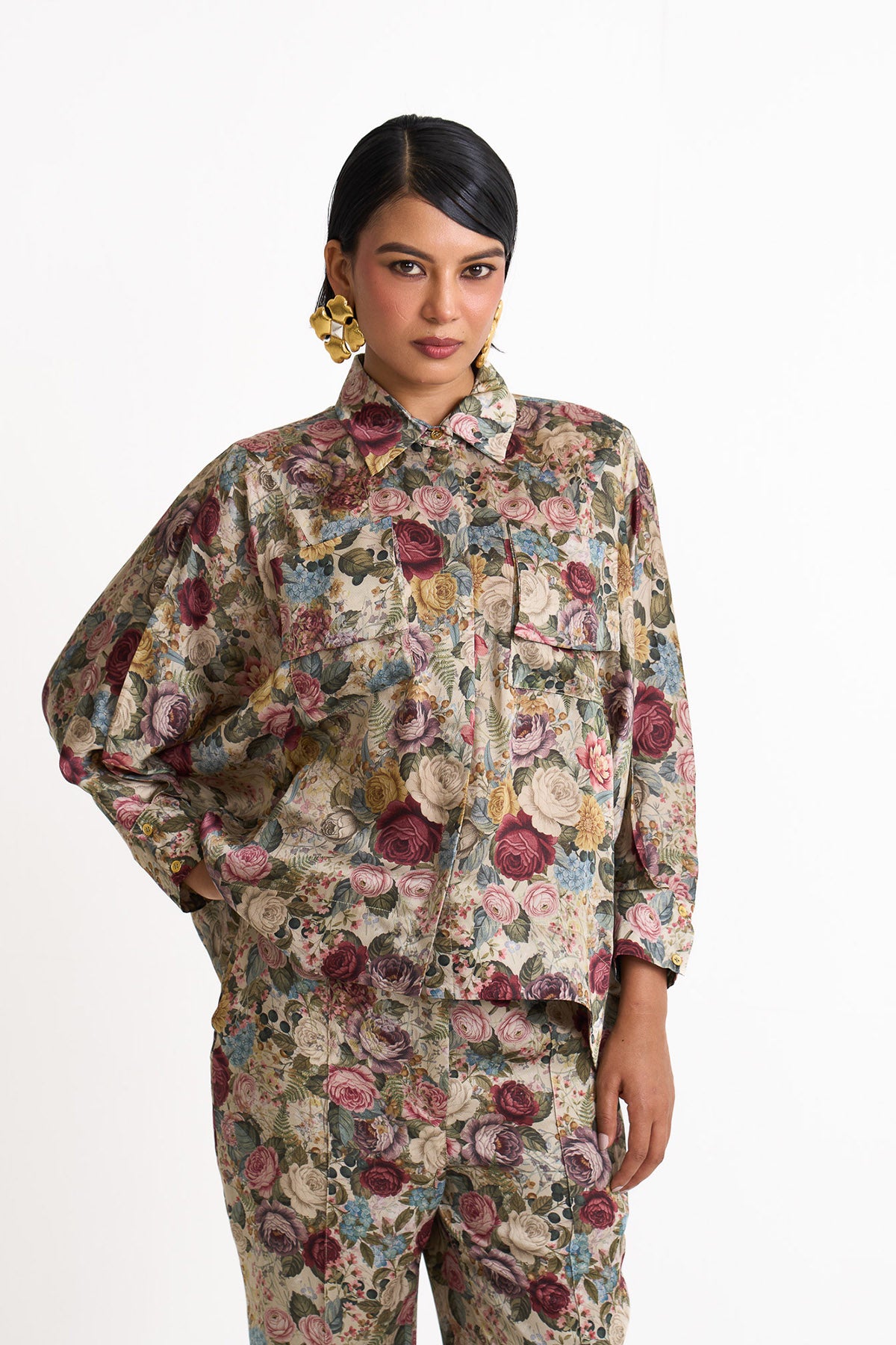 Vintage romance patch pocket shirt