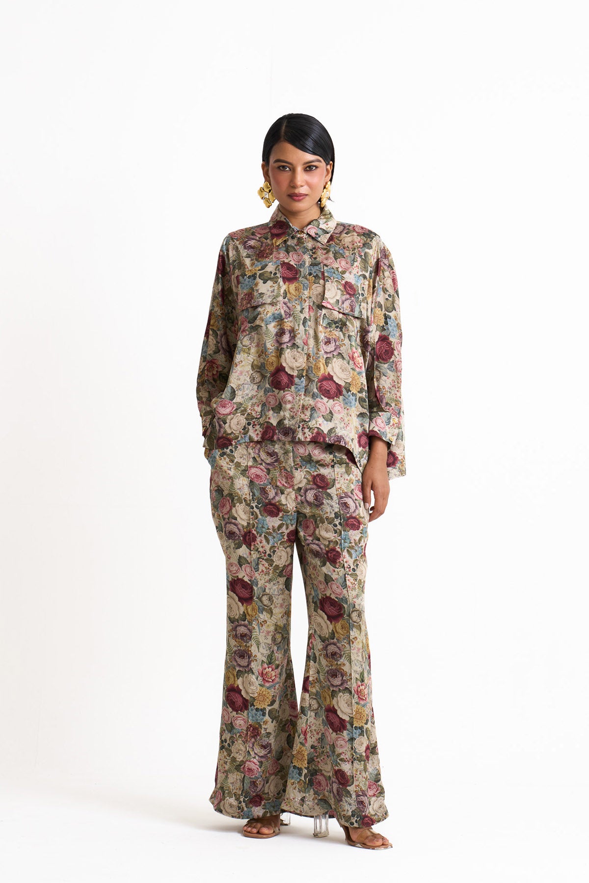 Vintage romance patch pocket shirt
