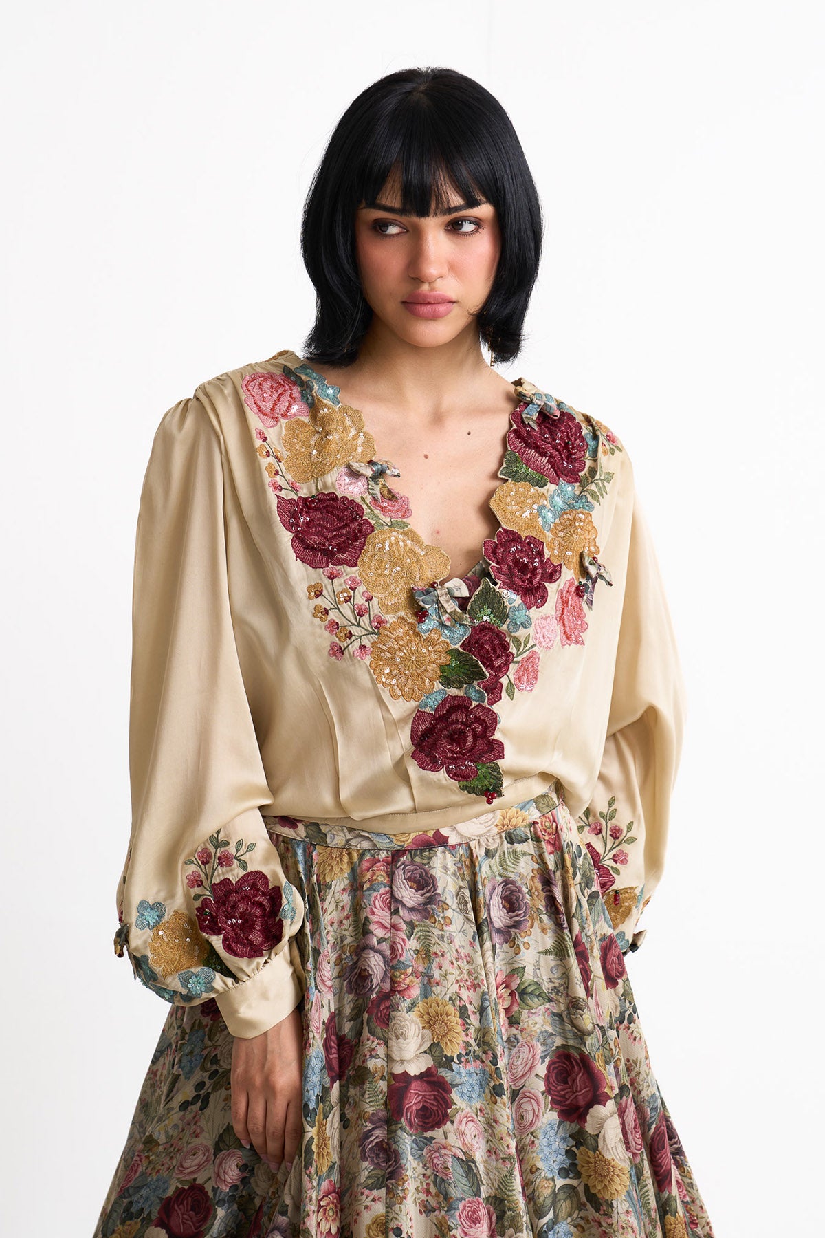 Vintage romance overlap skirt set