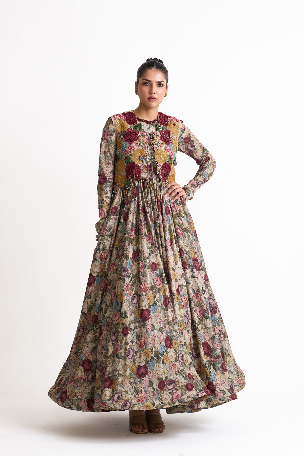 Vintage romance anarkali set