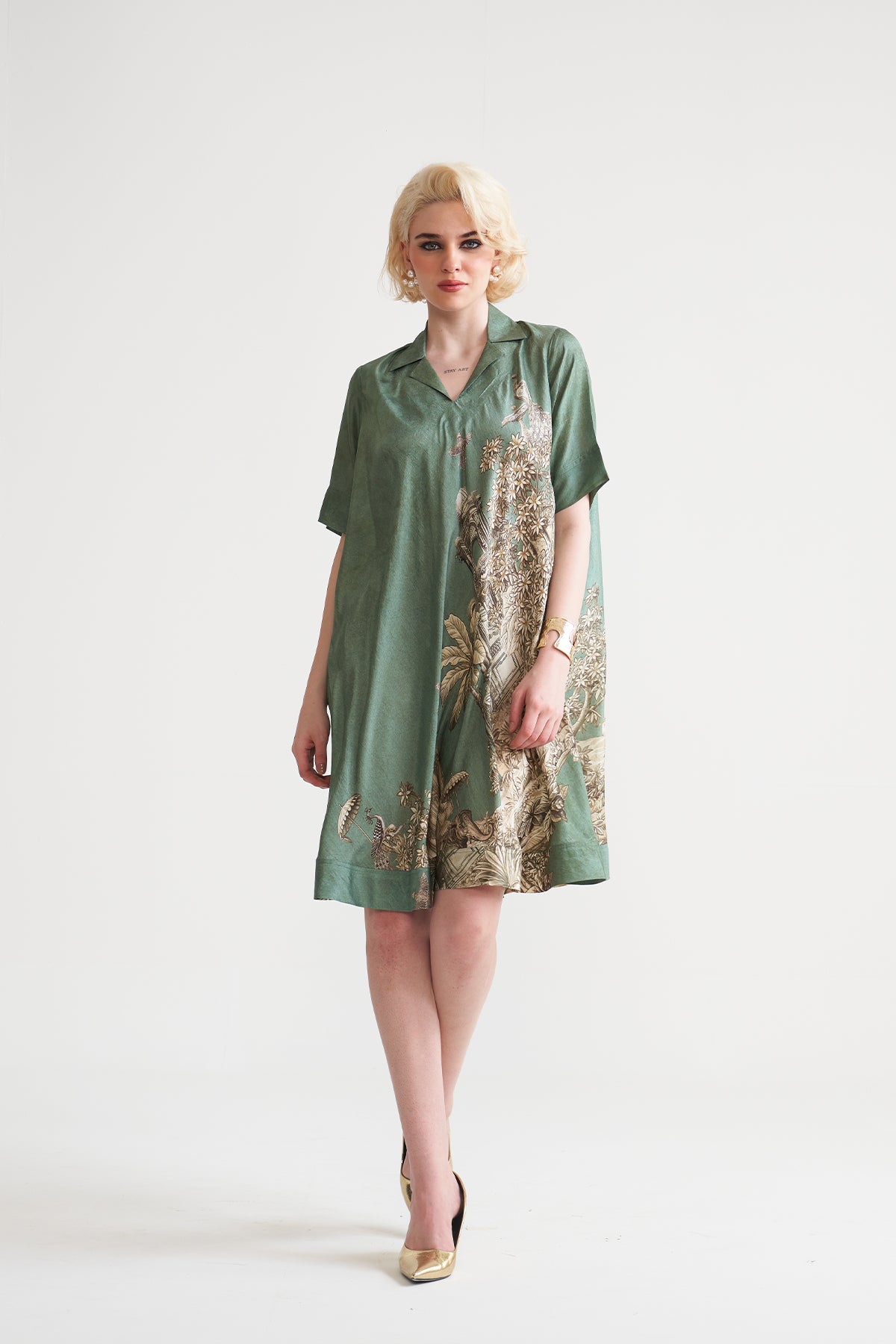 A-Line patch pocket dress