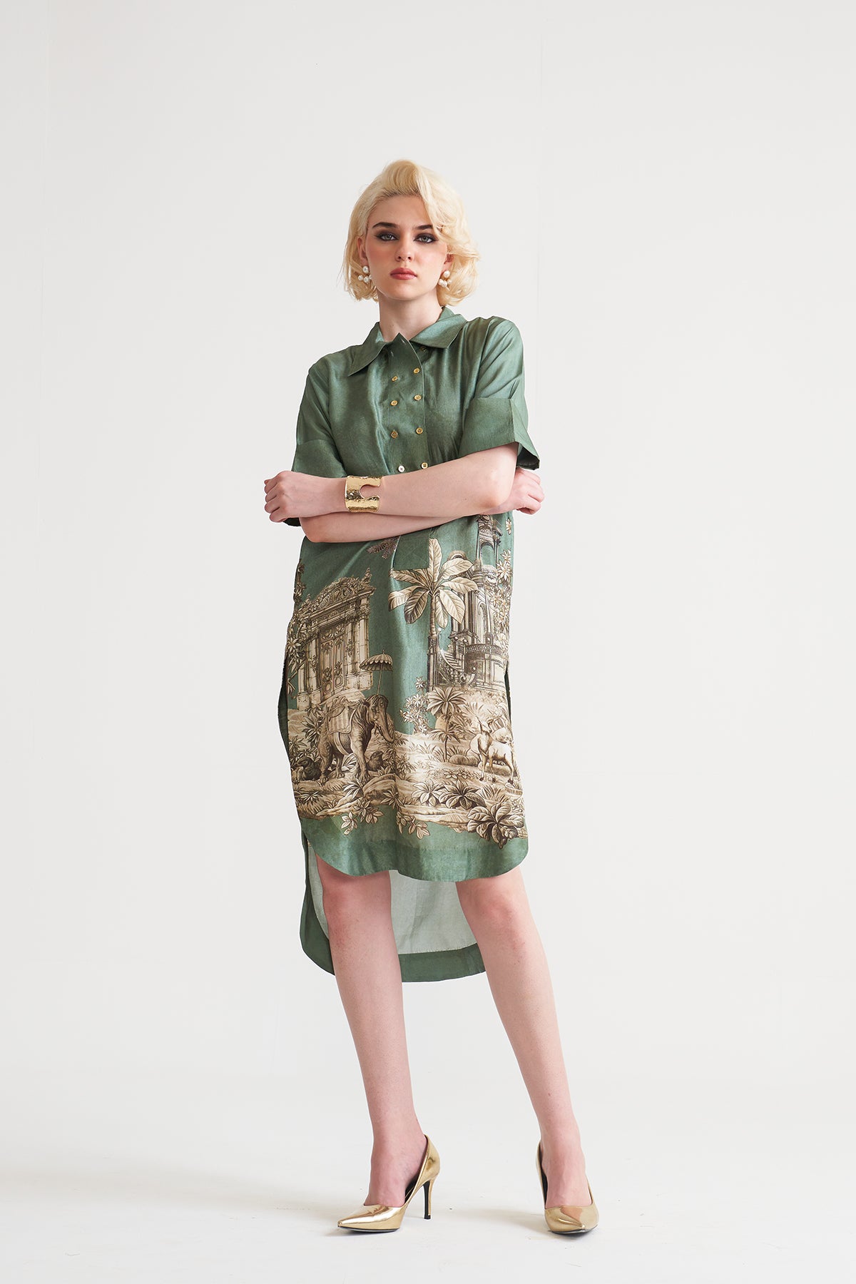 Front button detail dress