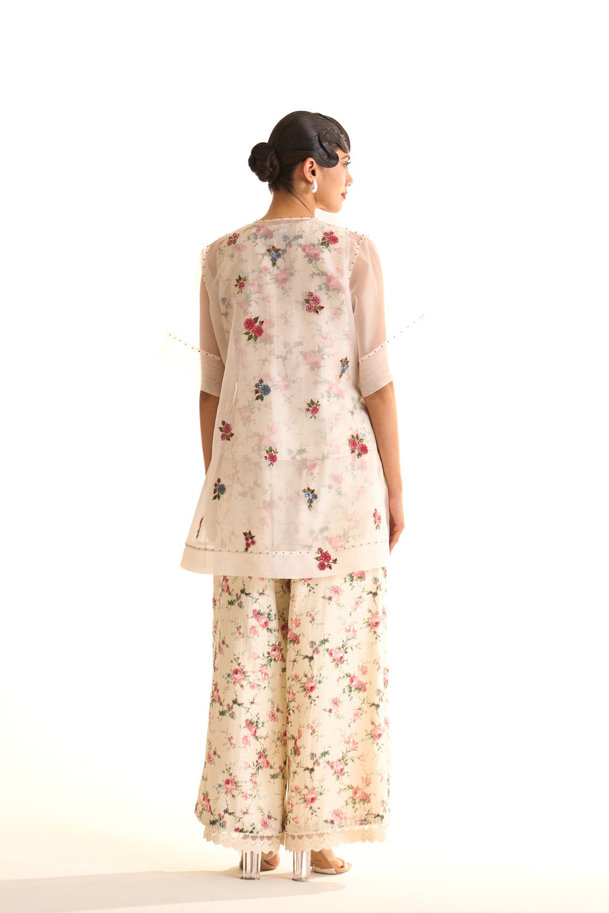 Chandni Ruffle slip & organza shirt set