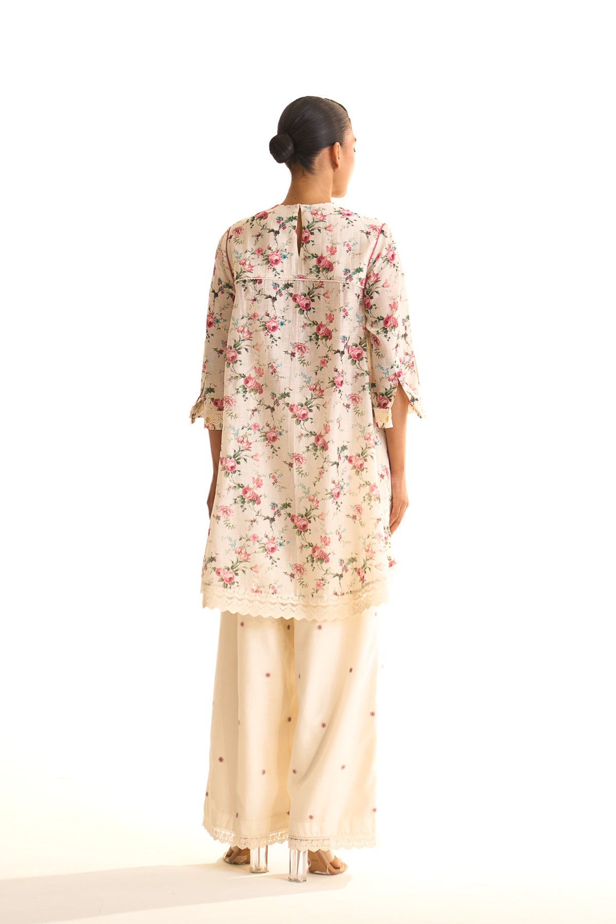 Chandni Pleated flared york embroidered set