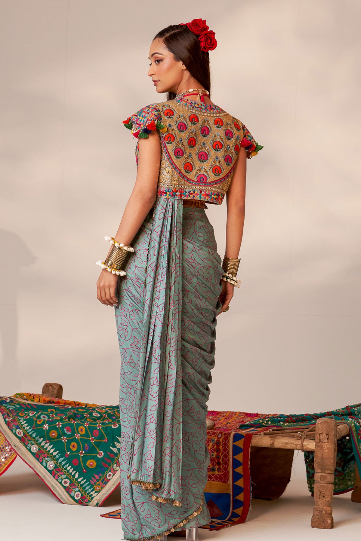 Waist coat and saree set