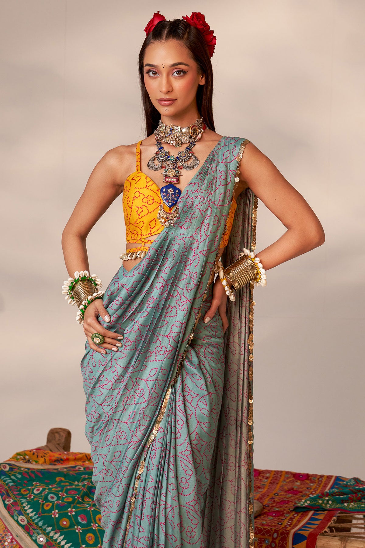 Waist coat and saree set