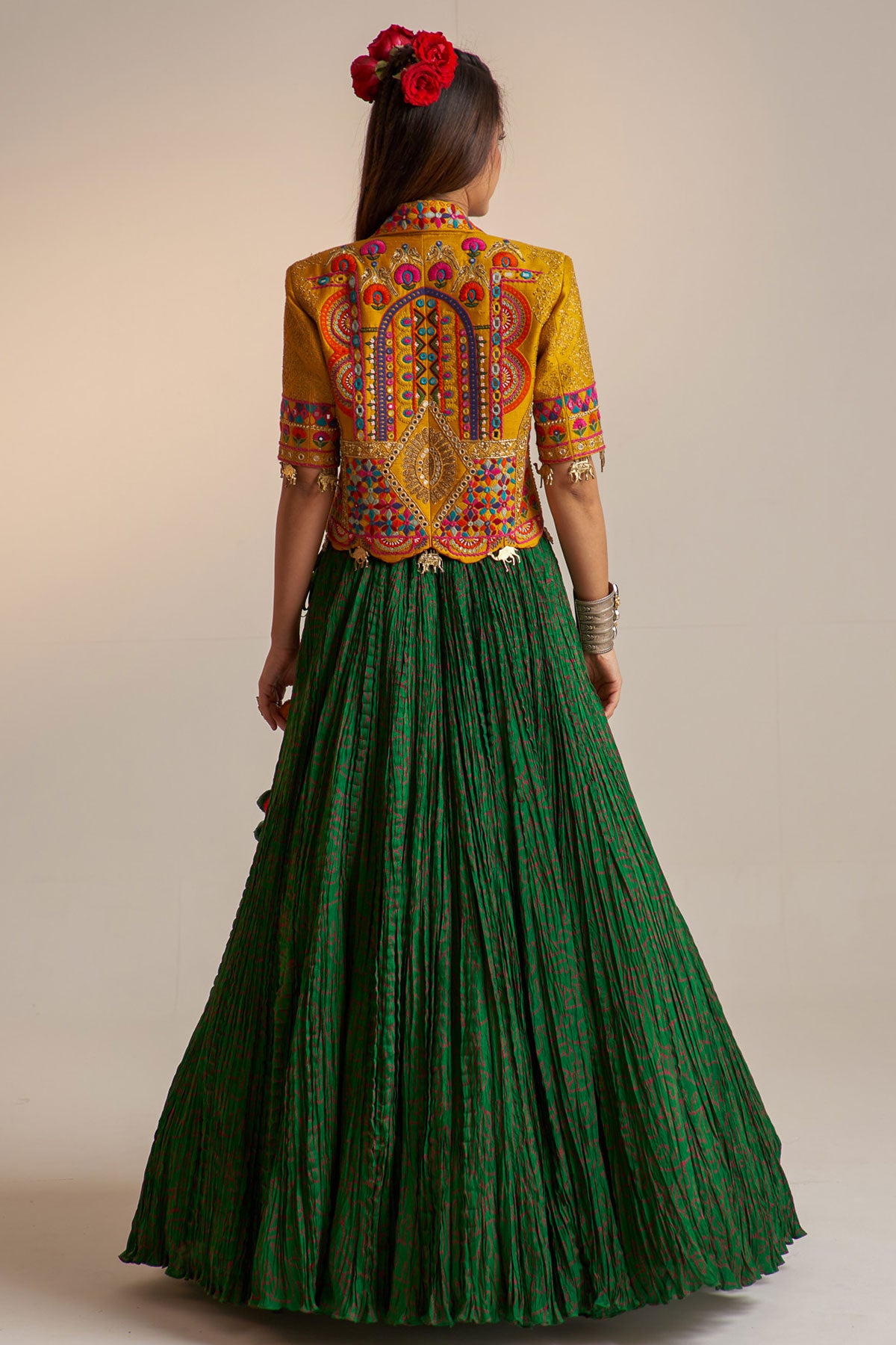 Crop blazer lehenga set