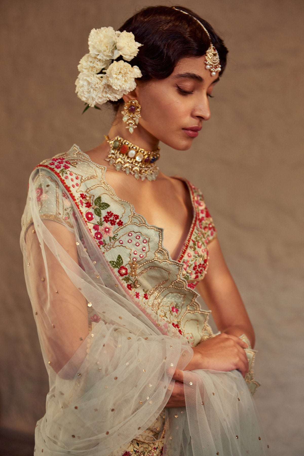 Peacock Jaal Lehenga